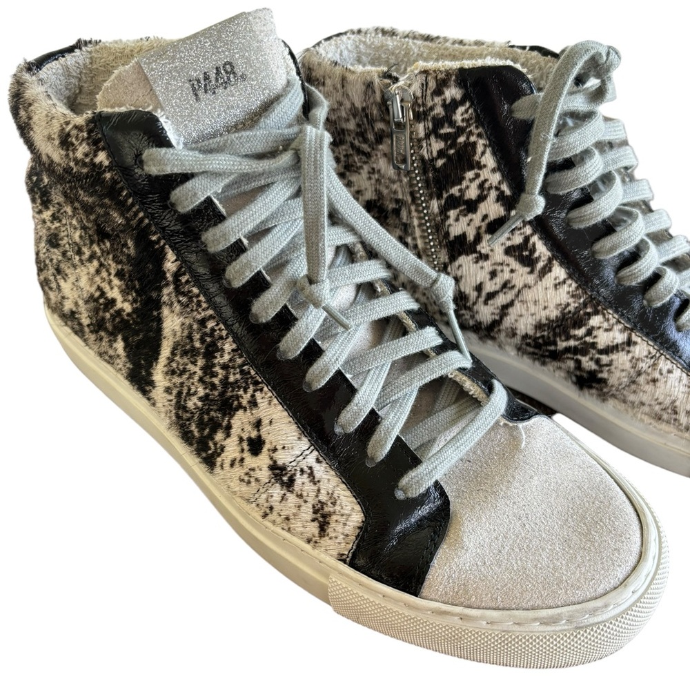 P448 Women's Animal Print Sneaker Shoes Italian‎ Made Size 39 EU 8 US